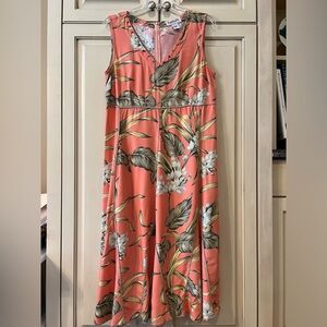 Key Lime Pie Sleeveless Tropical Dress with Beaded Neck Size Medium